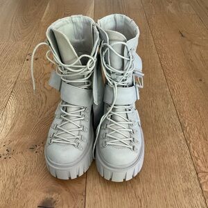 Dolls Kill Cream Combat Boots